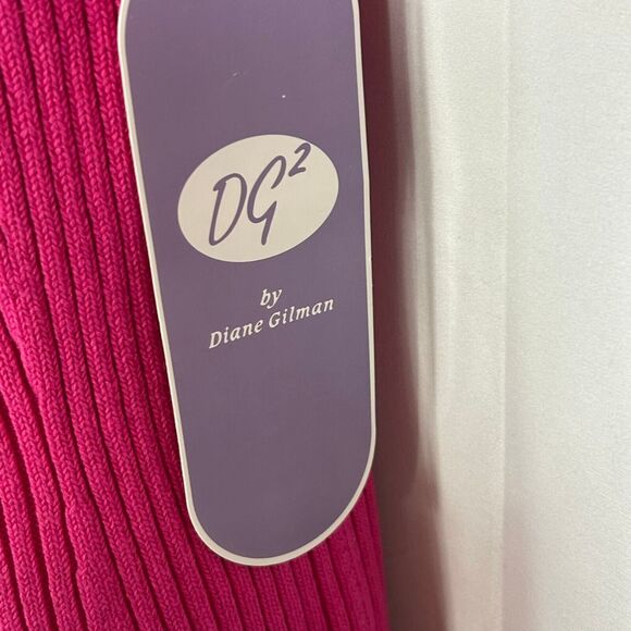 Diane Gilman DG2 Turtleneck Sweater Womens L Pink Half Sleeve Knit Ribbed New - Picture 6 of 10